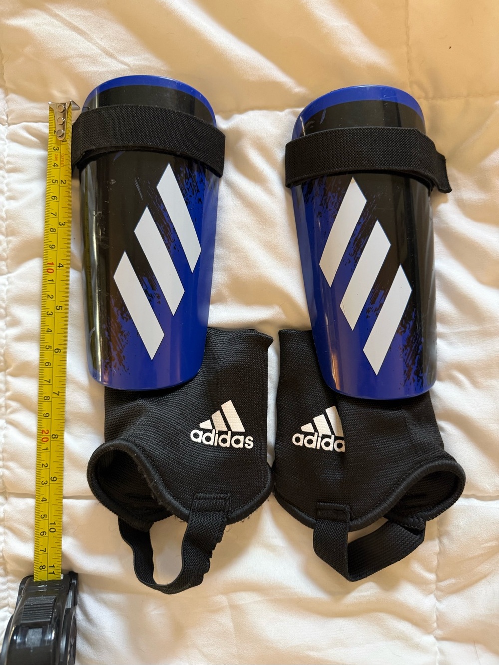 adidas x Match Blue Shin Guards with Ankle Sleeves, Age 10-13